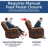 SOCIALCOMFY Swivel Rocker Recliner Chair with Heat and Vibration, 360° Swivel Glider Rocker Manual Reclining Chair, Massage Rocking Recliners with Side Pockets & USB Ports for Living Room, Nut Brown SOCIALCOMFY