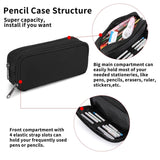 Della Gao Pencil Case Large Capacity Pencil Pouch Aesthetic Pen Bag Office Stationery Organizer Simple Sturdy Multifunctional Pencil Bag for Men - Black Della Gao