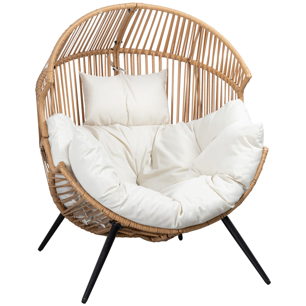 Shintenchi Wicker Outdoor Rattan Patio with Cushion,Oversized Patio Lounge with Cushion Basket Seat for Indoor Living Room Bedroom Outside Backyard Balcony Shintenchi