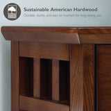 Leick Home Mantel Height Corner Bookcase with Drawer Storage, Made with Solid Wood, for Entryway, Living Rooms, Home Office, Bedroom, Mission Oak Finish, 12"D x 32"W x 50"H, Brownbronze Leick Home