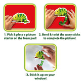 Skillmatics Waxy Window Art - 100 Bendable Waxy Sticks for Mess-Free DIY Fun, Reusable 100% Organic Beeswax Craft Kit, Travel Friendly, Creative Gifts for Girls & Boys Ages 5, 6, 7, 8, 9, 10, 11, 12 Skillmatics