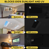 Portable Blackout Shades (118" x 57") 100% Blackout Material Temporary Blackout Blinds/Curtains for Baby Nursery, Bedroom, Window, Dorm Room, Office or Travel Use RUseeN