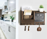 Ziivita Key Holder for Wall - Mail Holder Organizer Wall Mount with Shelf - Rustic Hanging Key Rack Hanger with Hooks Decorative for Home Letter Dog Leash Entryway Farmhouse Living Room Decor Ziivita