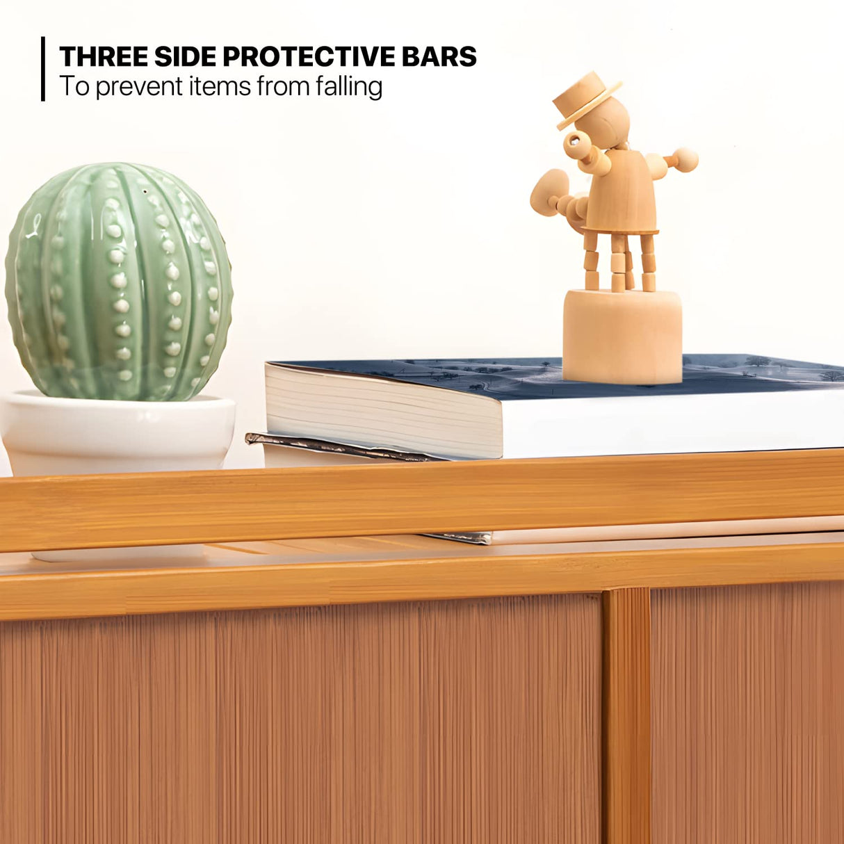 MoNiBloom Slim 7 Tier Shoe Storage Cabinet with Doors, Bamboo Multifunctional Organizer Rattan Pattern Rack Unit Up to 21 Pairs for Bedroom Closet Entryway Living Room, Brown MoNiBloom