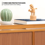 MoNiBloom Slim 7 Tier Shoe Storage Cabinet with Doors, Bamboo Multifunctional Organizer Rattan Pattern Rack Unit Up to 21 Pairs for Bedroom Closet Entryway Living Room, Brown MoNiBloom