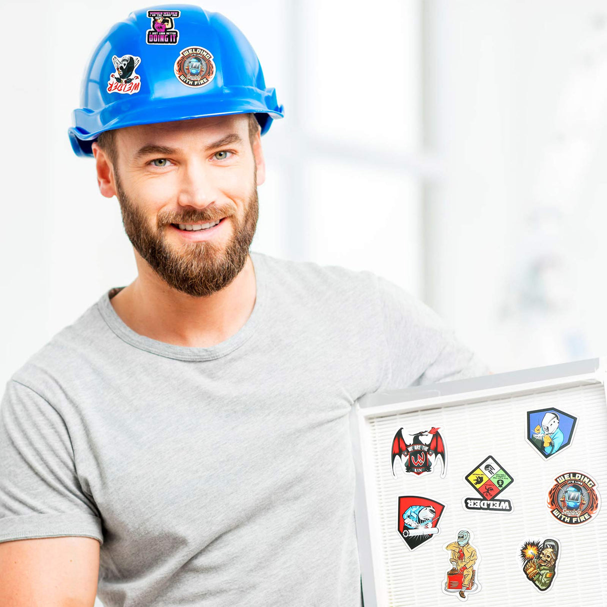 100 Pieces Welding Stickers Hard Hat Stickers Welding Stickers Decals, Tool Box Stickers Funny Stickers for Helmet Welding Construction Worker Lineman Oilfield Electrician Decals Zonon
