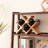 TRWISWDC Wine Rack Countertop Oak Wooden Wine Bottle Holder Rustic Free Standing Wine Storage Racks for Tabletop, Hutches and Display Cabinets - No TRWISWDC