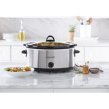 Crock-Pot 7 Quart Oval Manual Slow Cooker, Stainless Steel (SCV700-S-BR), Versatile Cookware for Large Families or Entertaining Crock-Pot