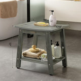 Shower Bench Seat for Inside Shower, Poly Lumber Shower Stool Waterproof, Heavy Duty Shower Foot Rest for Shaving Legs with Adjustable Feet, Plastic Shower Chair Seat for Bathroom, Non-Slip, Gray KaimuBench