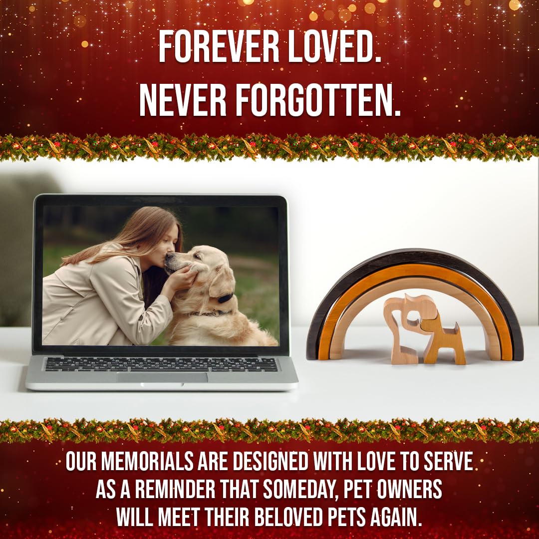 Capti Rainbow Bridge Dog Memorial Gifts, Cat Memorial Gifts - I'll Meet You at The Rainbow Bridge - Pet Loss Gifts, Bereavement, Sympathy Keepsake Dog Mom, Dog Dad for Loss of Pet (Dog and Mom) Capti