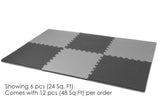 Xspec 1" Extra Thick 48 sq ft Reversible EVA Gym Foam Floor Mat Tiles (24" x 24"), Steel Pattern, 12 pcs, Black & Grey Xspec