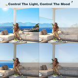 MELLCOM 10x20FT Louvered Pergola with 6-Panel Pull-Down Screen, Aluminum Pergola with Adjustable Rainproof Roof for Patio, Lawn & Garden, White MELLCOM