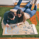 Moruska Sunrise Sailing Boat Puzzle for Adults 1000 Piece Wooden Jigsaw Puzzle Gradient Color Oil Painting Art Puzzles Difficult and Unique Moruska