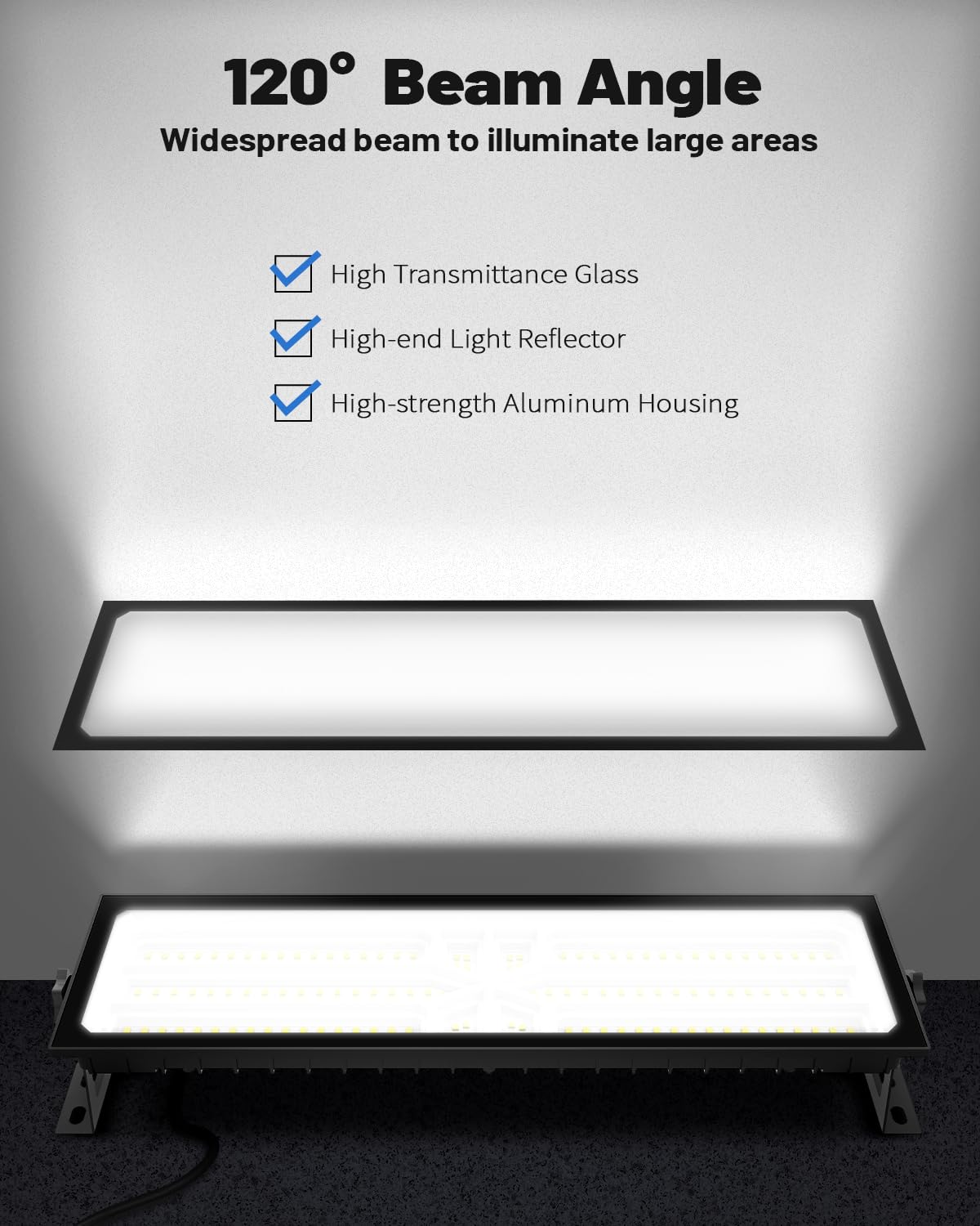 AGranTOP 2 Pack Linkable LED Shop Light - 100W 15000LM Aluminum Plug in Garage Light w/ 9.84ft Power Cord and On/Off Switch, 6500K Shop Lights for Garage, Workshop, Warehouse AGranTOP