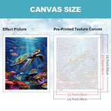 HITIRECOVI Sea Turtle Adult Paint by Number Kits on Canvas,Sea Turtle Paint by Numbers Adults,Paint by Number Canvas for Adults,DlY Painting by Number Adult for Gifts Home Wall Decor 16x20inch HITIRECOVI