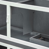 PawHut Wooden Bunny Hutch Rabbit Hutch Small Animals Habitat with Ramp, Removable Tray and Weatherproof Roof, Indoor/Outdoor, Grey PawHut