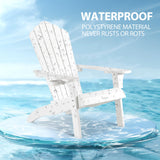 Cecarol Normal Size Adirondack Chair Plastic, Outdoor Fire Pit Chair with Cup Holder, Adirondack Patio Chair Weather Resistant for Outside, Porch, Lawn, Garden- AC01S, White Cecarol
