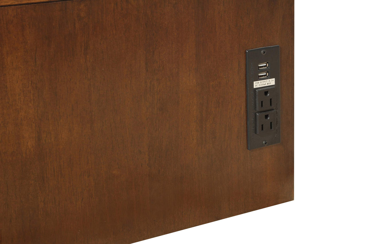 Mega Solutions Emurphybed Paradiseo Murphy Cabinet Chest Bed with Charging Station 6 Inch, Queen (Tobacco) Mega Solutions
