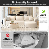 Settab 111" Modular Sectional Couches Luxury Modern Curved Back Sofa,Minimalist Comfy L-Shape Boneless Cloud Couch for Living Room Apartment,(Right Facing Chaise,White) Settab