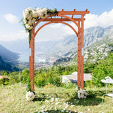 Happygrill Wood Garden Arbor， 85 Inch Wedding Arch Garden Archway Pergola, Garden Arch Trellis for Climbing Plants, Wedding Ceremony Decoration, Lawn, Parties HAPPYGRILL