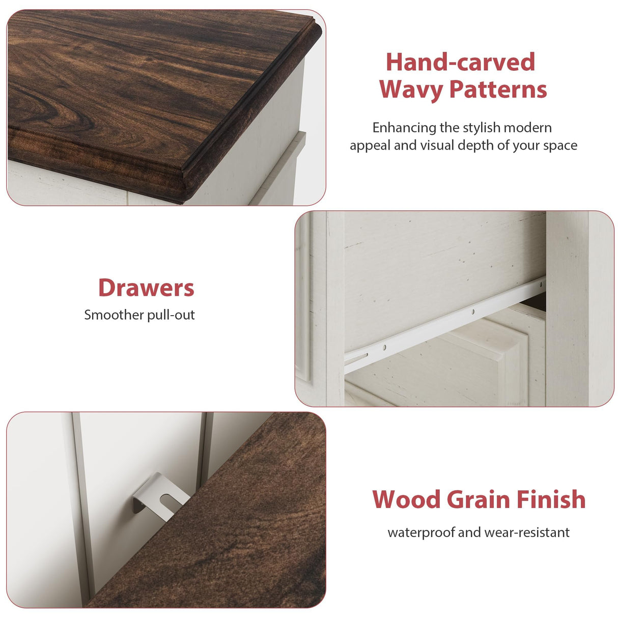 Jocoevol White 9 Drawer Dresser for Bedroom, 54" Wide Farmhouse Large Double Dressers & Chest of Drawers with Vintage Handle, Wooden Dresser TV Stand for Living Room, Hallway, White Jocoevol