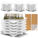 48 Pack Sublimation Blanks Coasters Bulk, 4 Inch Glossy White Glazed Ceramic Tiles Bulk with Cork Backing Pads, Heat Transfer Cup Mat for DIY Crafts Home Kitchen Decor (Square 48PCS) Geemax