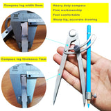 ZLKSKER 6/8/10 inch Professional Woodworking Compass with Pencil Holder & Lockable Wing, Geometry & Drafting Compass for Carpenter (6 inch) ZLKSKER