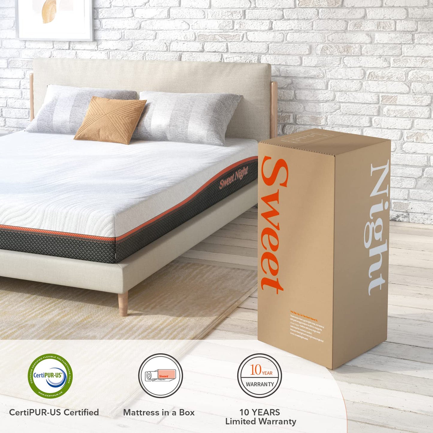 King Size Mattress, Sweetnight 12 Inch King Size Memory Foam Hybrid Mattress for Cool Sleep, Medium Firm Bed Mattress for Pressure Relief, Mattress in a Box