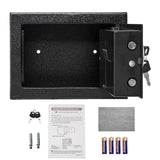 Fireproof and Waterproof Electronic Safe Box with Digital Keypad & Keys, Money Box and Deposit Box for Cash Gun Jewelry Home Office Hotel Security Storage - with 2 keys and Tools (9" x 6.7 x 6.7") AMZOSS