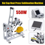 Hat Press Heat Machine, 2-in-1 Commercial Caps Hat Heat Press Transfer Machine 12x12cm Semi-Auto Magnetic Digital Press, American Standard 110V Small Label Stamping Machine Heat Press Machine for Caps Poggyyi