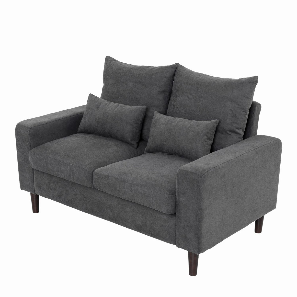 Panana 3 Piece Small Sofa Set, Sectional Sofa Loveseat with Ottoman for Small Space Living Room Apartment (Grey) Panana
