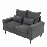 Panana 3 Piece Small Sofa Set, Sectional Sofa Loveseat with Ottoman for Small Space Living Room Apartment (Grey) Panana