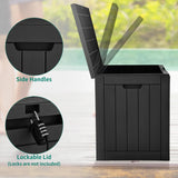 YITAHOME 31 Gallon Outdoor Storage Deck Box, Waterproof Resin Package Delivery and Storage Box with Lockable Lid for Patio Furniture Cushions, Pool Accessories, Garden Tools, Black YITAHOME