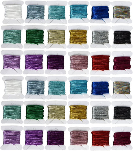 Embroidery Floss Metallic Embroidery Thread Sets -Cross Stitch Threads - Friendship Bracelets Floss - Crafts Floss - 36 Bobbins for Embroidery or Hand Needlework Decorative LE PAON
