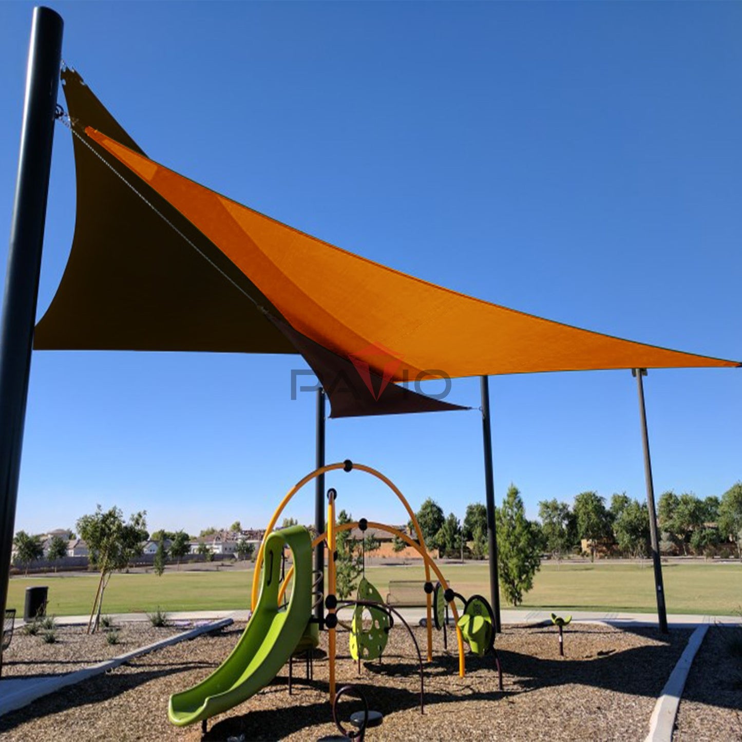 Patio Paradise 18' x 18' x 18' Orange Sun Shade Sail Triangle Canopy, High-Density Shade Cloth Canopy Pergolas Top Cover, Permeable UV Block Fabric Durable Outdoor, Customized