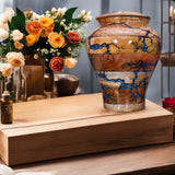 Generic Best Urn for Human Ashes Large Wooden urn for Cremation Adult urn Box for Ashes Personalized Wooden urn Burial urn for Funeral Wood Box (Large 200 lbs), Blue Resin, blueresin-01 Generic