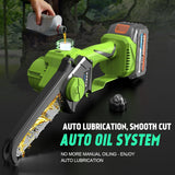 2-in-1 Cordless Pole Saw 8 Inch＆Mini Chainsaw, with 2×4.0Ah 21V Battery and Charger, Brushless Motor, Total Reach of Max 15ft, Electric Pole Saw for Tree Trimming and Hedge Cutting Protmex