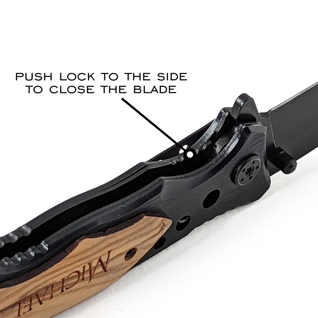 Custom Engraved Wood Handle Pocket Knife - Personalized Gift for Men - Ideal for Birthdays, Anniversaries, and Special Occasions MRC Wood Products
