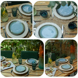 CY SISTERS Woven Placemats Round Placemats Set of 6, 13.5 Inch Wicker Placemats Circle Rattan Placemats Farmhouse Boho Braided Natural Water Hyacinth Place Mats for Indoor & Outdoor Table Decor CY SISTERS