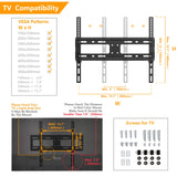 5Rcom Universal Swivel TV Stand for 27-60 inch Curved/Flat Screen TVs, Table Top TV Base Replacement Holds up to 88 lbs, Height Adjustable TV Stand Mount with Tempered Glass Base, MAX VESA 400x400mm 5Rcom