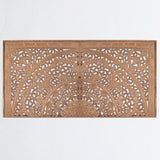 King Wood Headboard | Carved Full Headboard Only | Wooden Headboard Full Size Bed | Wall Mount Headboard King | Full Bed Headboard Panels (Cal King, Sumber, Natural) KultureDeco