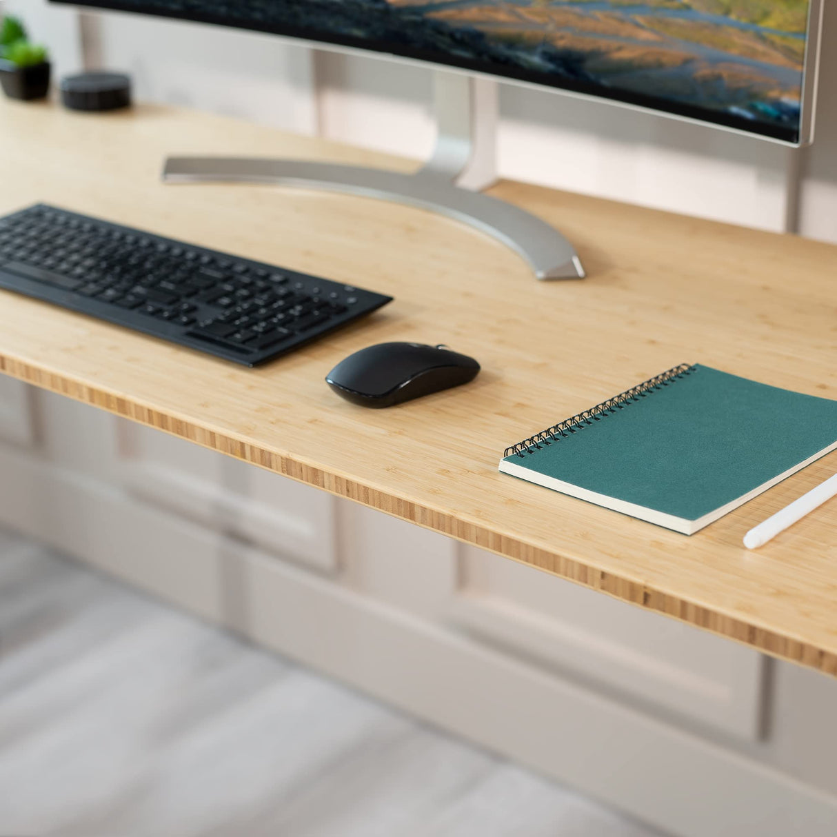 VIVO Bamboo 60 x 24 inch Universal Solid One-Piece Table Top for Standard and Sit to Stand Height Adjustable Home and Office Desk Frames, DESK-TOP60O VIVO