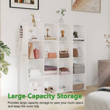 C&AHOME Cube Storage Organizer, 16-Cube Shelves Units, Plastic Storage Cubes, DIY Closet Organizer, Modular Closet Storage Shelves Ideal for Home, Bedroom, 48.4" L × 12.4" W × 48.4" H Milky UPCS16M C&AHOME