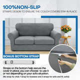 XINEAGE 2024 Newest 4 Pieces Couch Covers for 3 Cushion Couch Super Stretch Thick Soft Sofa Cover Anti Slip Sofa Slipcover Dogs Cats Furniture Protector (Light Gray, 71"-91") XINEAGE
