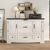 Maupvit 47.6" File Cabinet with 5 Drawers, Farmhouse Lateral File Cabinets for Home Office, Filing Organization Storage Cabinets for Letter/Legal/A4/F4 Maupvit