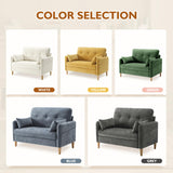 Urhanherry 47" Small Sofa Couch for Bedroom, Soft Chenille loveseat Mini Couch with Throw Pillow and Removable Cushion Cover for Small Spaces, Living Room, Apartment, Dorm, Office(Green) Urhanherry