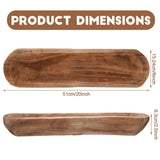 Xaatren Large Wooden Dough Bowl Decorative Wooden Bowl Rustic Long Dough Bowls Decor for Farmhouse Home Dining Table Centerpiece Living Room Kitchen Decorations(20 x 6 Inch,Brown) Xaatren