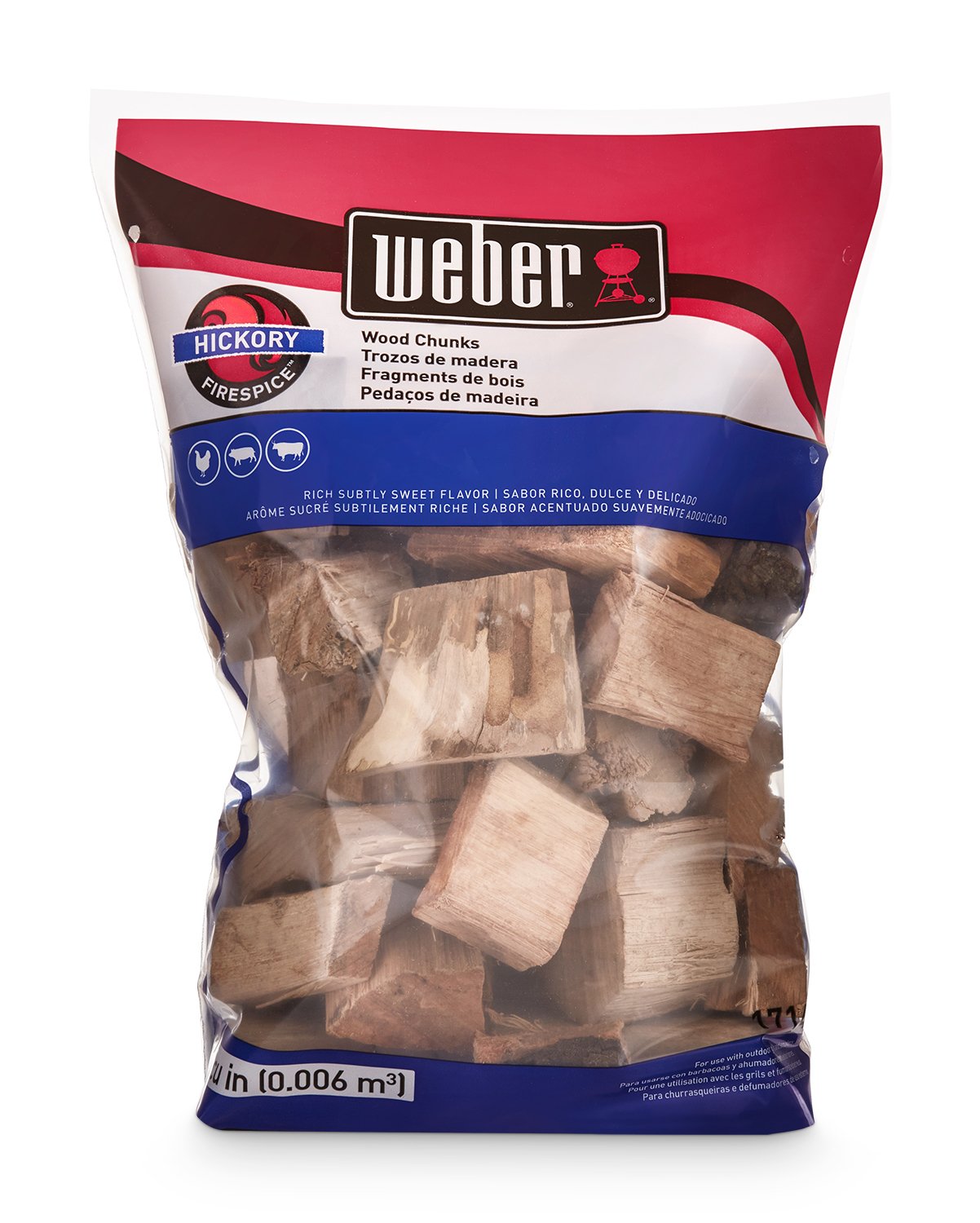 Weber Hickory Wood Chunks, for Grilling and Smoking, 4 lb. Weber