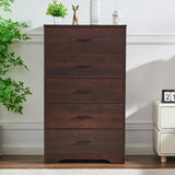 LIDYUK Dark Cherry Dresser for Bedroom, 5 Drawer Dressers & Chests of Drawers, Modern Wood Dresser, 47 Inches Tall Chest of Drawers for Bedroom, Hallway, Living Room LIDYUK