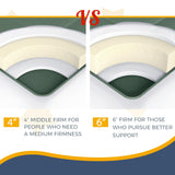 MAXYOYO 6" Extra Thick Futon Mattress Floor Mattress, Queen Size Diamond Pattern Mattress Pad Tatami Pad Japanese Floor Mattress for Adults Floor Bed Roll Up Mattress Guest Mattress, Green MAXYOYO